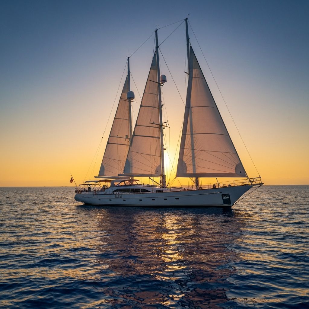Luxuriöse Segelyacht auf dem Mittelmeer